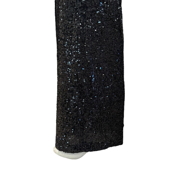 New Vince Camuto Black Sequined Wide Leg Jumpsuit - Picture 7 of 15